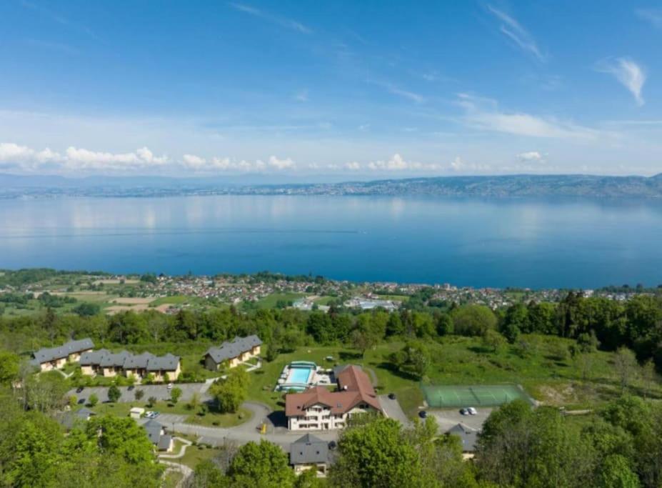 Vue Lac Leman & Piscine - Parking Free - Confort Appart 6 Pers Lugrin Exterior foto